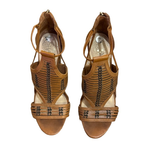 Leather woven Vince Camuto block heels - Picture 2 of 7